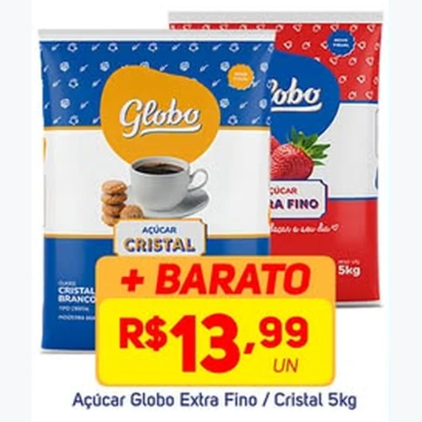 Açúcar Extra Fino Globo 5 kg