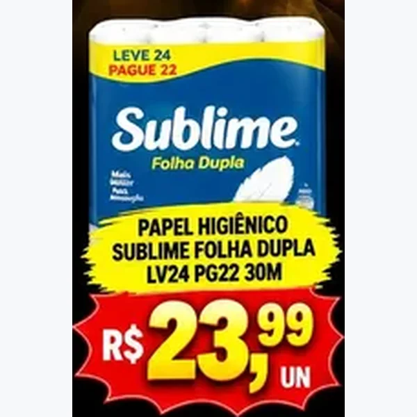 Papel Higiênico Folha Dupla Sublime 24 un × 30 un