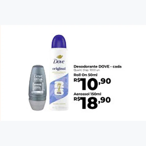 Recorte do encarte de Desodorante Aerossol DOVE 150 ml