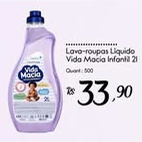 Recorte do encarte de Lava-roupas Líquido Infantil Vida Macia 2 L