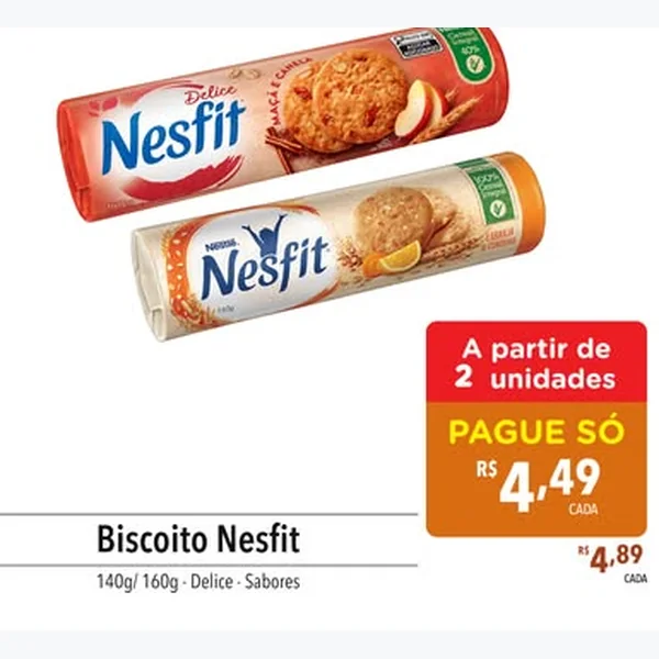 Recorte do encarte de Biscoito Nesfit 150 g