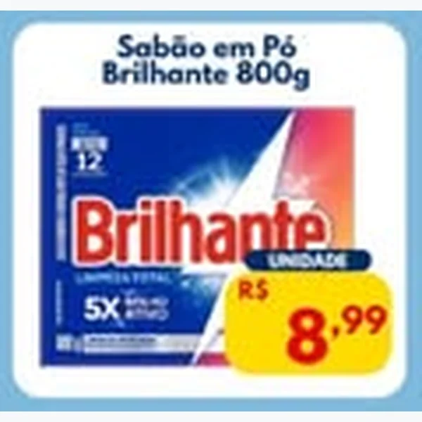 Recorte do encarte de Sabão em Pó Brilhante 800 g