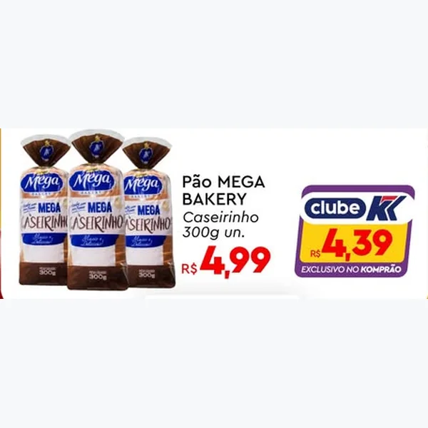 Pão Caseirinho MEGA BAKERY 300 g