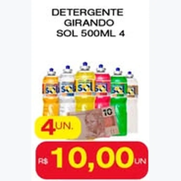 Recorte do encarte de Detergente Girando Sol 500 ml