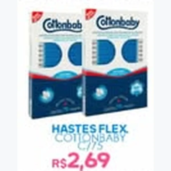 Recorte do encarte de Hastes Flexíveis Cottonbaby 75 un