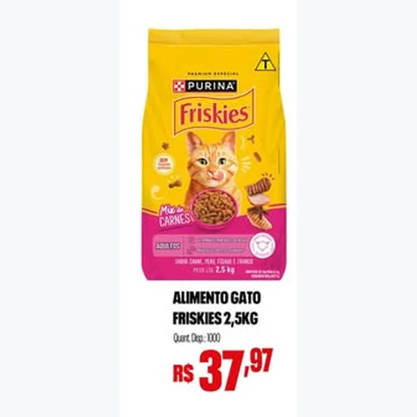 Alimento para Gatos Adultos Mix de Carnes Friskies 2,5 kg