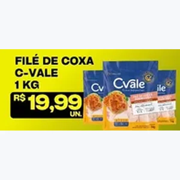 Recorte do encarte de Filé de Coxa C-Vale 1 kg