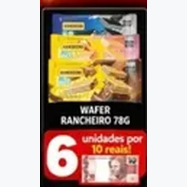 Recorte do encarte de Wafer Rancheiro 78 g