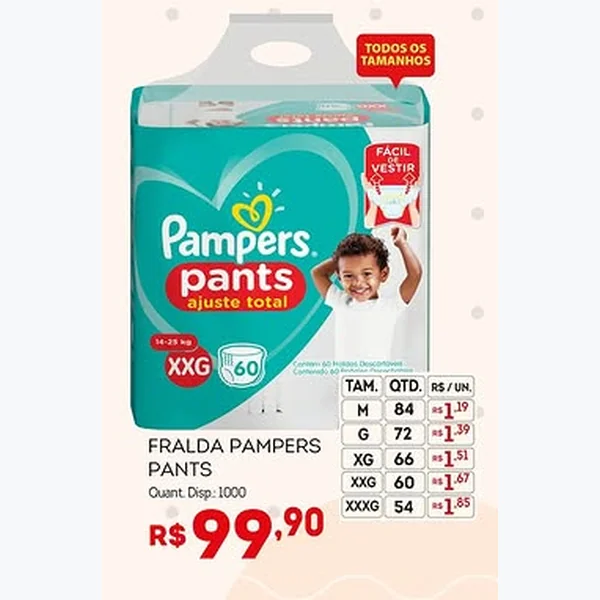 Fralda Pants Ajuste Total Pampers