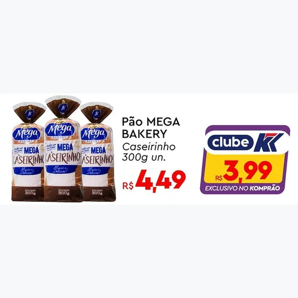 Pão Caseirinho MEGA BAKERY 300 g