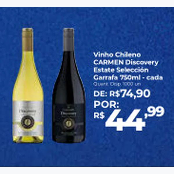 Recorte do encarte de Vinho Chileno Estate Selección CARMEN 750 ml