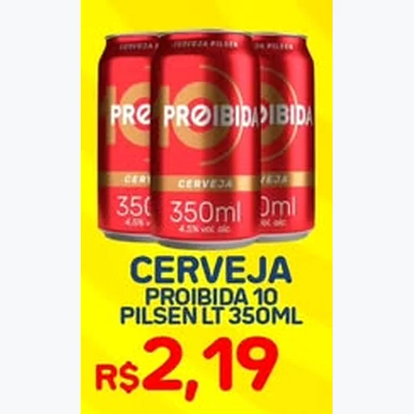 Recorte do encarte de Cerveja Pilsen Proibida 10 350 ml