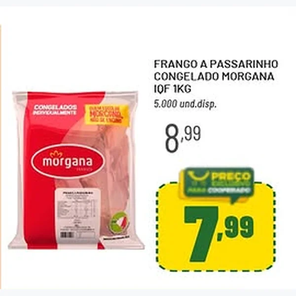 Recorte do encarte de Frango a Passarinho Congelado Morgana 1 kg