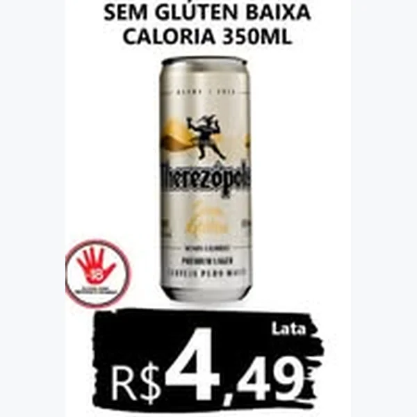 Recorte do encarte de Cerveja sem Glúten Baixa Caloria Therezopolis 350 ml