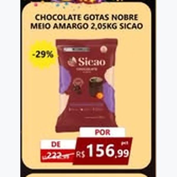 Chocolate Gotas Nobre Meio Amargo Sicao 2,05 kg