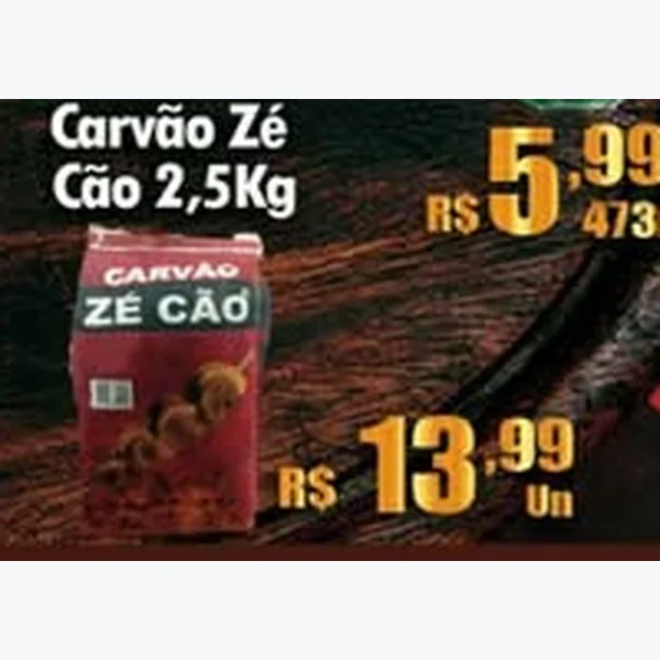 Recorte do encarte de Carvão Zé Cão 2,5 kg
