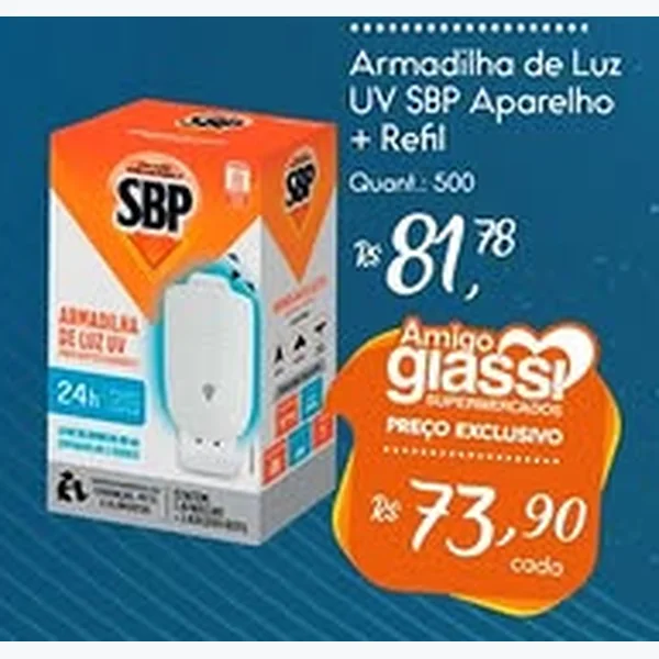 Recorte do encarte de Armadilha de Luz Uv Aparelho + Refil SBP