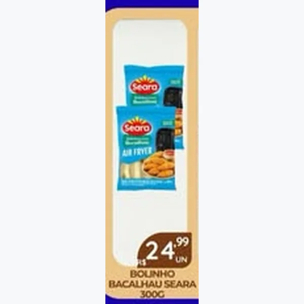 Recorte do encarte de Bolinho de Bacalhau Seara 300 g