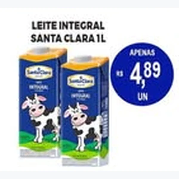 Recorte do encarte de Leite Integral Santa Clara 1 L