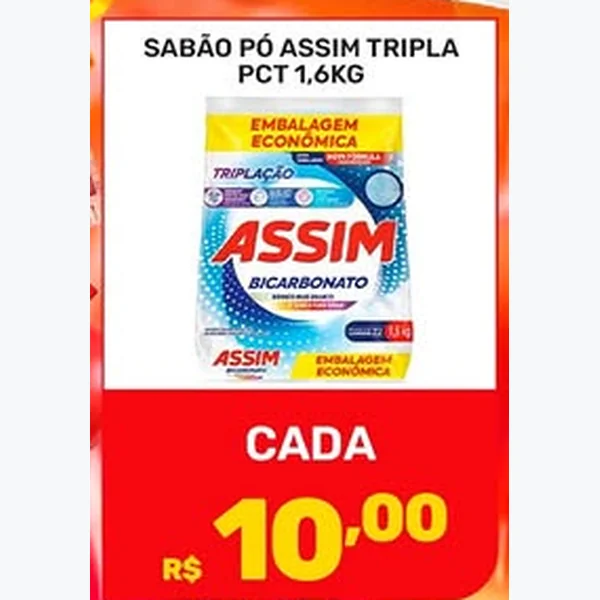 Recorte do encarte de Sabão Pó Bicarbonato Assim 1,6 kg