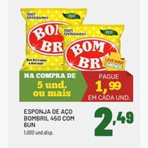Recorte do encarte de Esponja de Aço Bombril 45 g