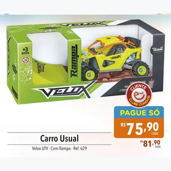 Recorte do encarte de Carro Velox Utv com Rampa Usual