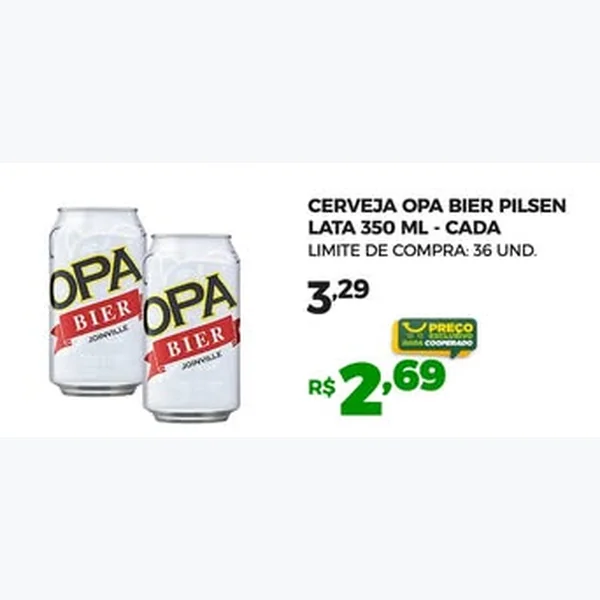 Recorte do encarte de Cerveja Pilsen Opa Bier 350 ml