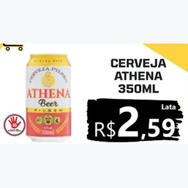 Recorte do encarte de Cerveja Pilsen Athena 350 ml