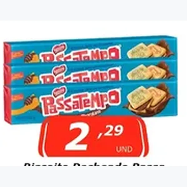 Recorte do encarte de Biscoito Recheado Passatempo 130 g