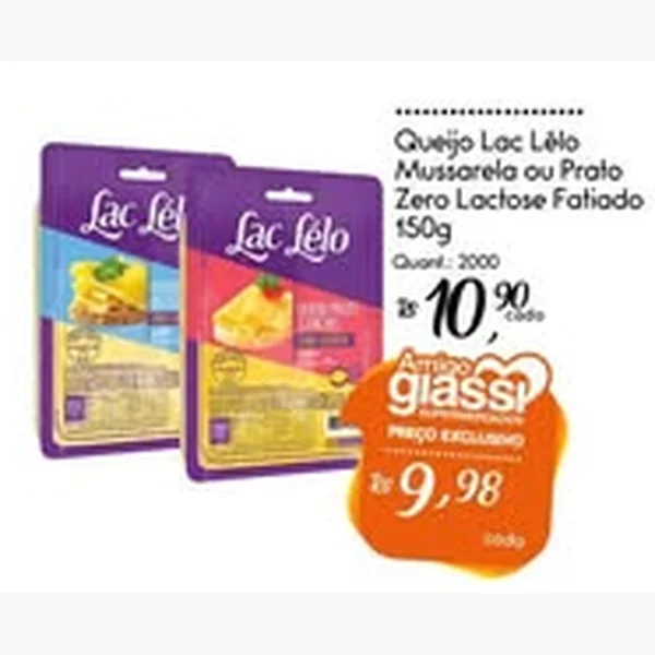 Queijo Mussarela Zero Lactose Fatiado Lac Lélo 150 g