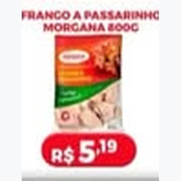 Recorte do encarte de Frango a Passarinho Morgana 800 g