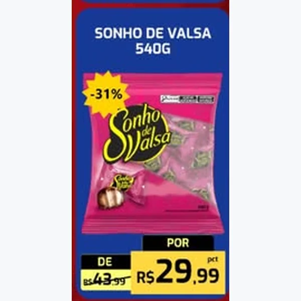 Recorte do encarte de Bombom Sonho de Valsa 540 g