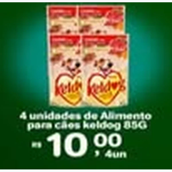 Recorte do encarte de Alimento para Cães Keldog 85 g