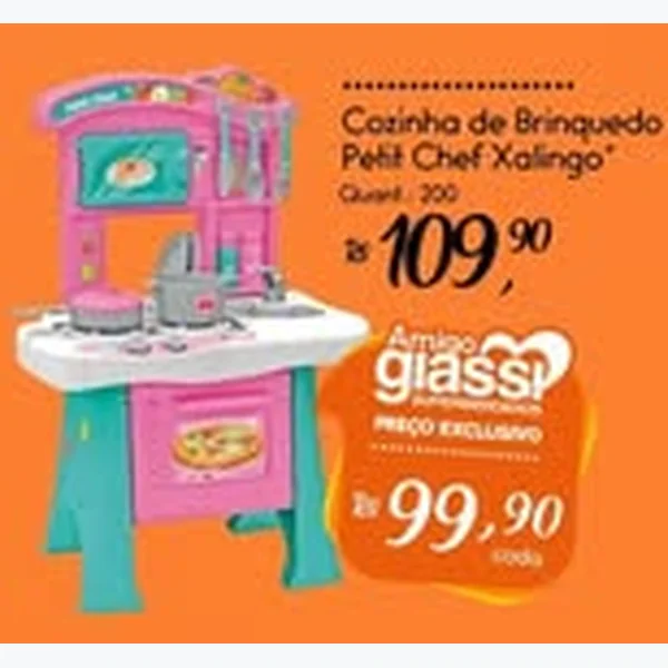 Recorte do encarte de Cozinha de Brinquedo Petit Chef Xalingo