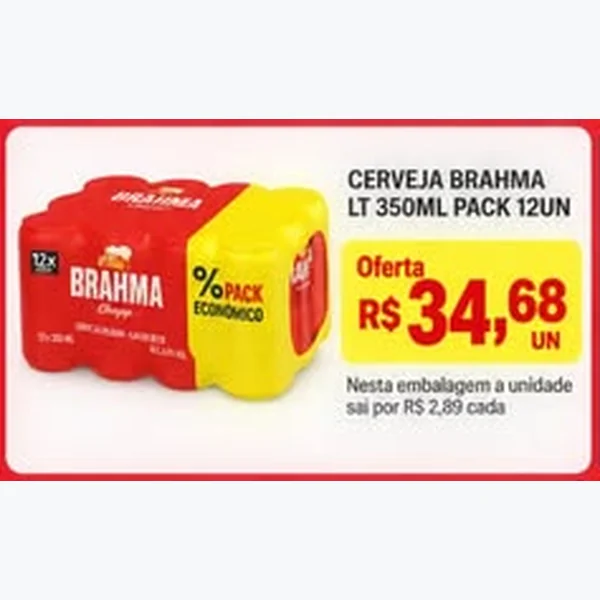 Recorte do encarte de Cerveja Brahma 12 un × 350 ml