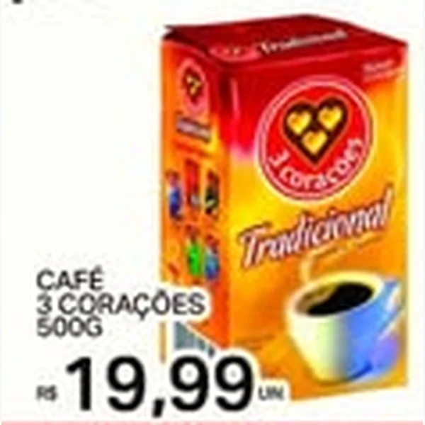 Recorte do encarte de Café Tradicional 3 Corações 500 g