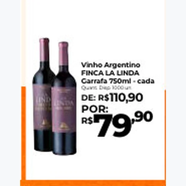 Recorte do encarte de Vinho Argentino Finca La Linda 750 ml