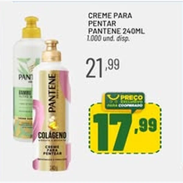 Recorte do encarte de Creme para Pentear Pantene 240 ml