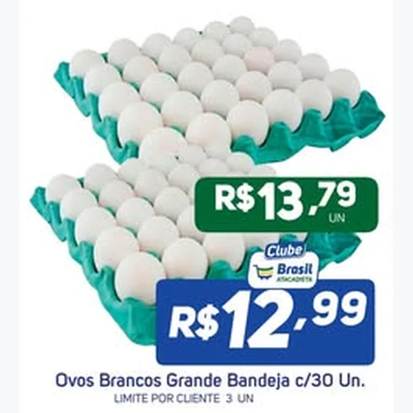 Recorte do encarte de Ovos Brancos Grande 30 un
