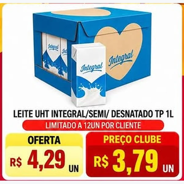 Recorte do encarte de Leite Uht Integral 1 L