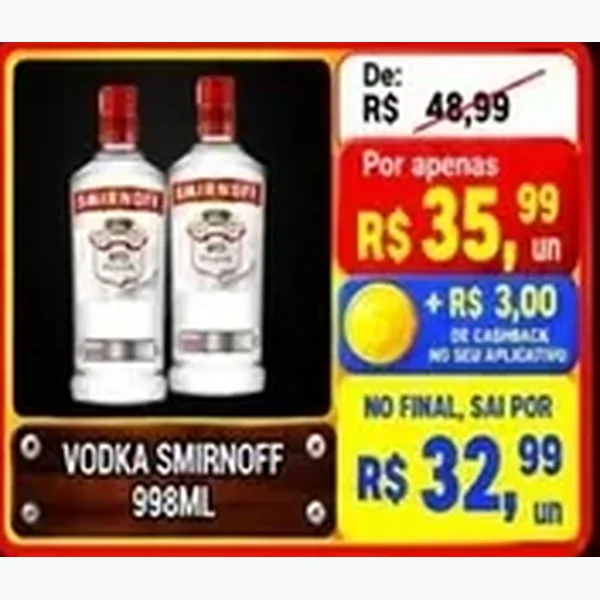 Recorte do encarte de Vodka Smirnoff 998 ml