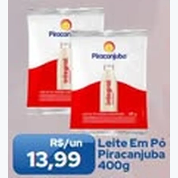 Recorte do encarte de Leite em Pó Piracanjuba 400 g