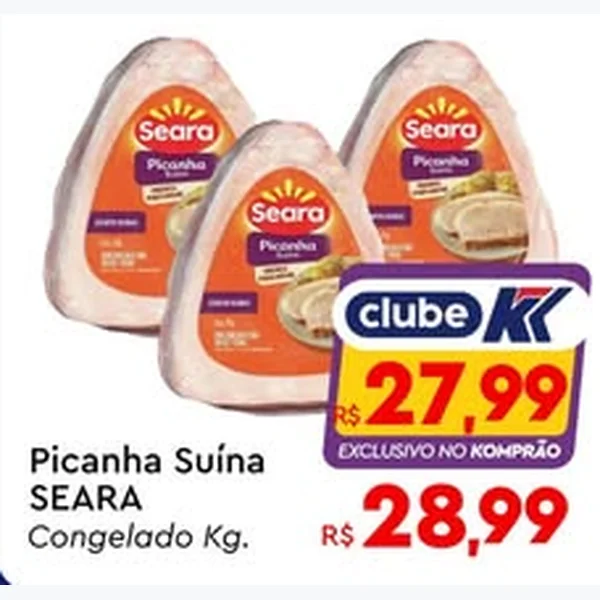 Recorte do encarte de Picanha Suína Congelada Seara