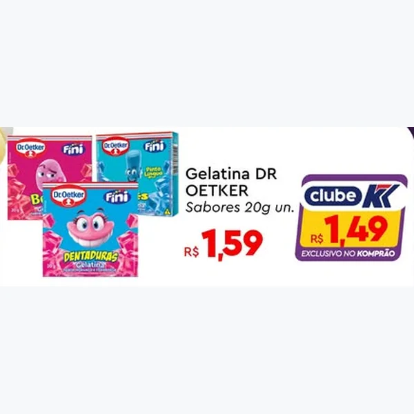 Recorte do encarte de Gelatina Dr. Oetker 20 g