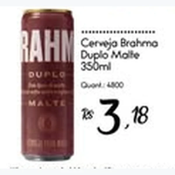 Recorte do encarte de Cerveja Duplo Malte Brahma 350 ml