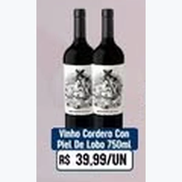 Recorte do encarte de Vinho Piel de Lobo Cordero Con 750 ml