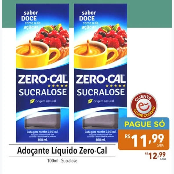 Adoçante Líquido Sucralose Zero-Cal 100 ml