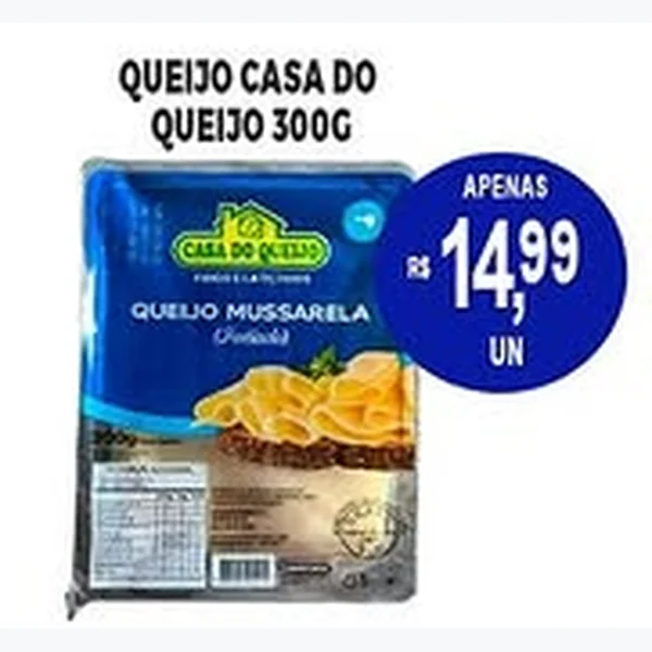 Recorte do encarte de Queijo Mussarela Casa do Queijo 300 g