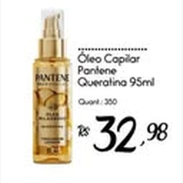 Recorte do encarte de Óleo Capilar Queratina Pantene 95 ml