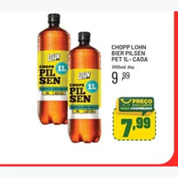 Recorte do encarte de Chopp Pilsen Lohn Bier 1 L